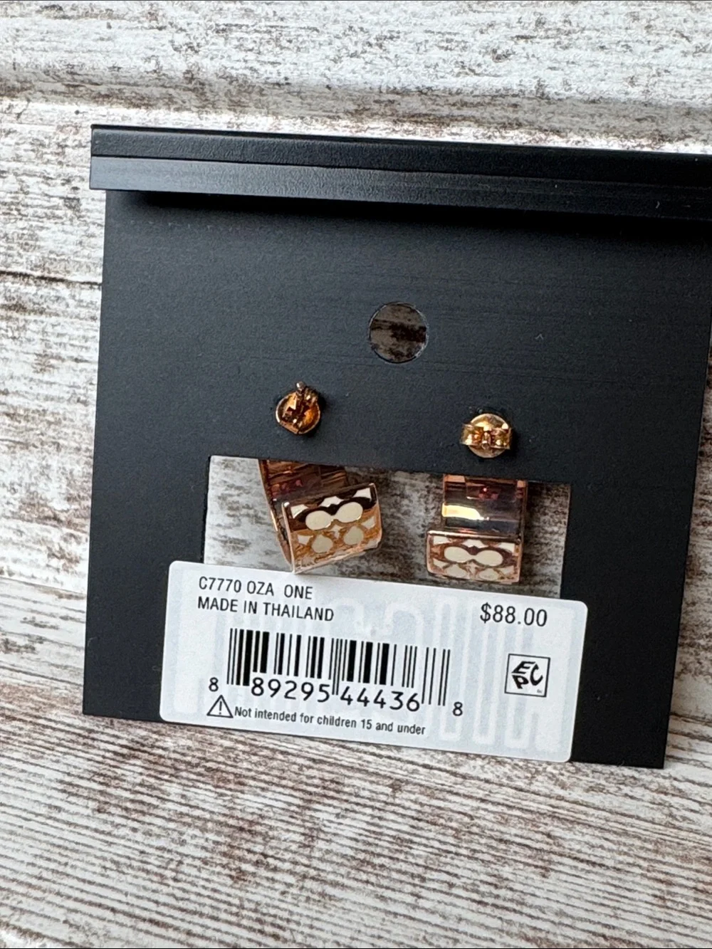 Coach Rose Gold Signature C Hoop Earrings - Picture 2 of 5